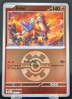Pokemon Entei #025/217 English Ascended Heroes Reverse Holo Quick Ball