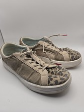 Women  s Hey Dude Karina Beige Leopard Slip On Sneakers Size 8