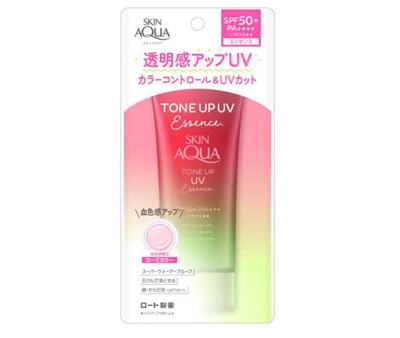 Skin Aqua Tone-Up UV Essence Sunscreen Rose 80g SPF50+ PA++++ from Japan