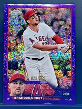 RARE Purple Speckle REFRACTOR 2023 Topps Chrome SSP /299 Brandon Drury #152