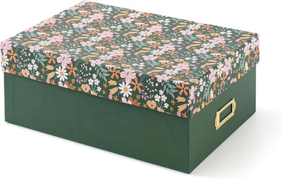 Decorative Photo Storage Box with Lid, 11.7'' × 7.7'' × 4.5'', Memory Box for Keeps