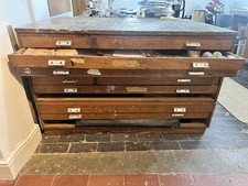 Antique Wooden Plan Chest Architect