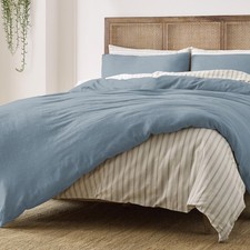 Duvet 100 Cotton Set, 3 Piece, Stone Washed Duvet Set King Size 104" x 92" w...