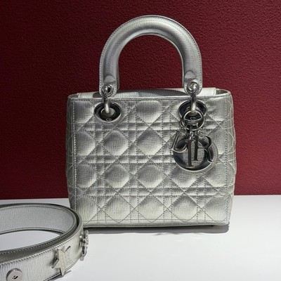 Dior Cowhide Bags Silvery Shoulder Bag