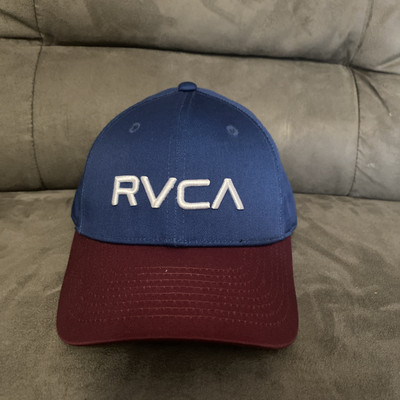 NWT RVCA Hookie Cap / Hat Adjustable Snapback Blue / Maroon ONE SIZE