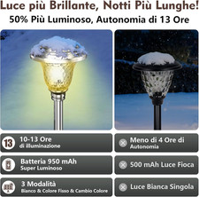 Lanterna solare da giardino ricaricabile per esterni - Impermeabile