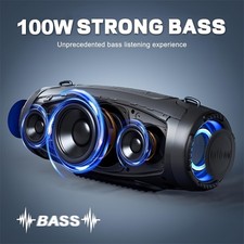 Ortizan 100W Waterproof Wireless Speaker - Powerful Sound & Deep Bass, Portable