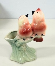 Vintage  MCM Love Birds On Tree Branch Bud Va...
