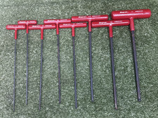 Bundle Of 8 Sae Red Snap-on 10 T-handle Hex Wrenches Awbcg