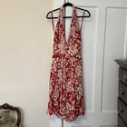 NWT Victorias Secret Vintage 90’s 100% Silk Halter Dress Tomato Red Moda Inter