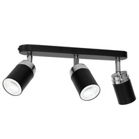Deckenspot Schwarz Chrom GU10 Modern 3 Flammig Metall Deckenstrahler Wohnzimmer
