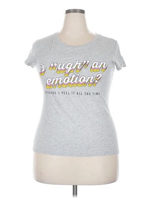 Wound Up Women Silver Short Sleeve T-Shirt 19