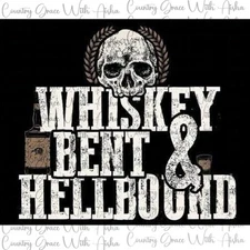 20oz Skinny Wrap Whiskey Bent Skull Sublimation Transfer Ready To Press