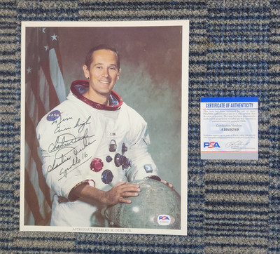 CHARLIE DUKE ''AIM HIGH'' Hand Signed NASA Apollo 16 Astronaut MOONWALKER! PSA COA