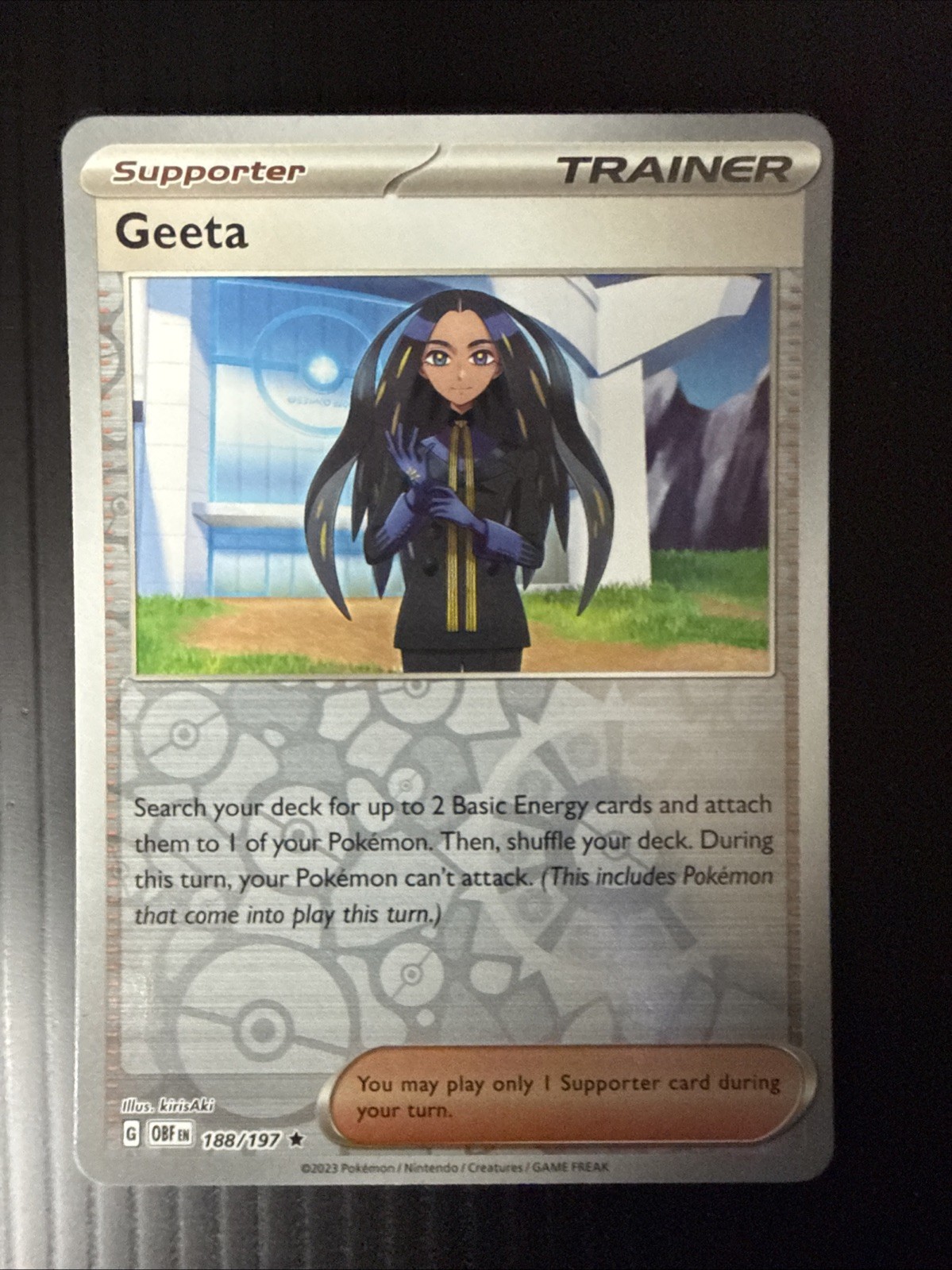 Geeta 188/197 Reverse Holo Obsidian Flames Pokemon Near Mint NM