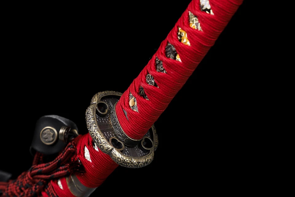 Red T10 Sharp Japanese Samurai Katana Battle Ready Real Tachi Sword Large Radian - Image 2 of 4