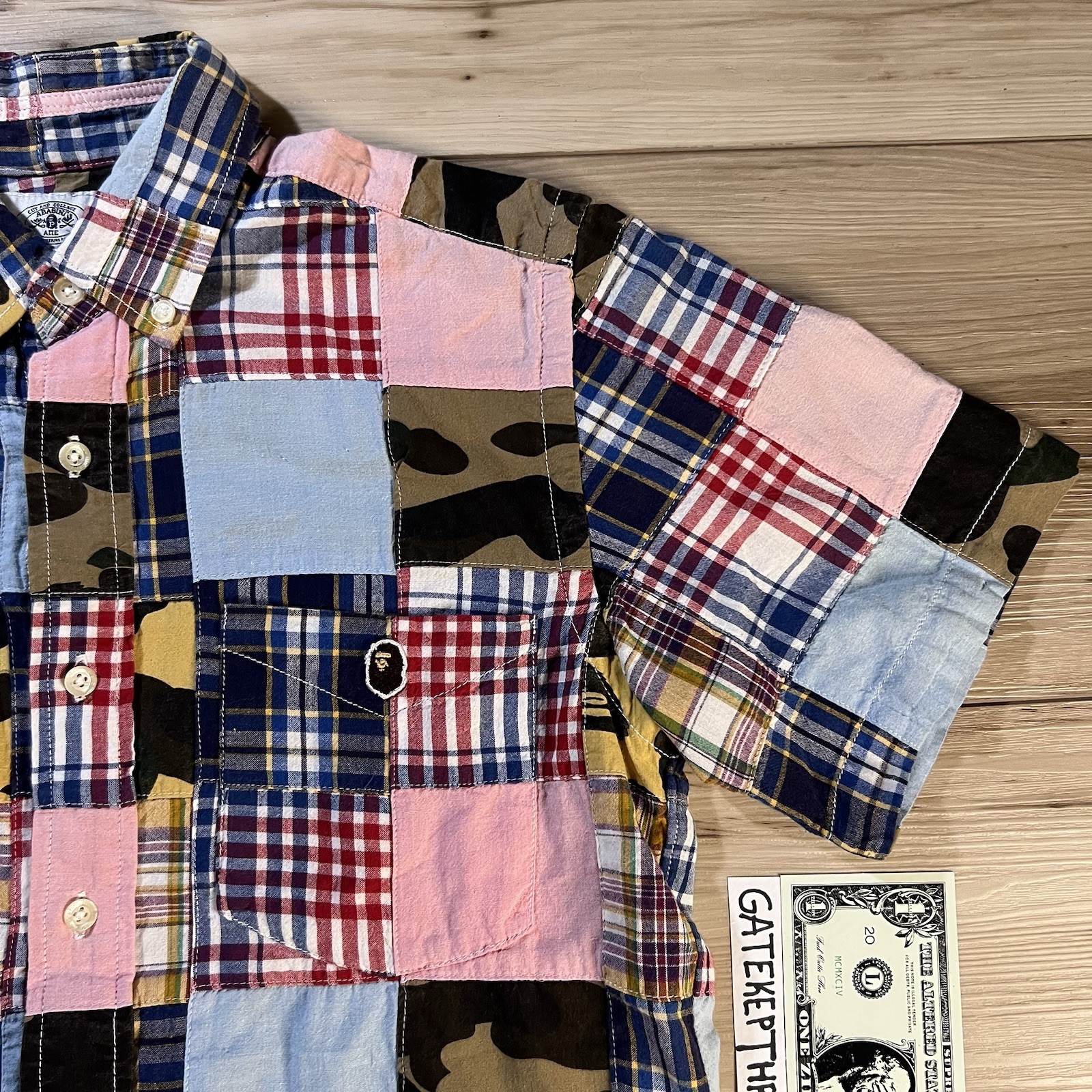 BAPE Camo Patchwork Short Sleeve Button Down Shir… - image 4