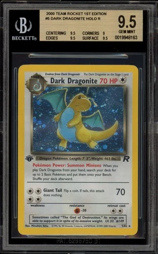 Pokemon Dark Dragonite Team Rocket 1st Edition Holo Rare #5 BGS 9.5