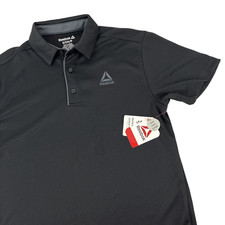 New Mens Reebok Short Sleeve Performance Polo Shirt Size Small NWT Black