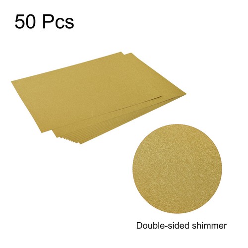 Luccicante Cartoncino Carta 50 Fogli,8x11.5" 92 Lb/250 gsm,Champagne Oro - Foto 3 di 6