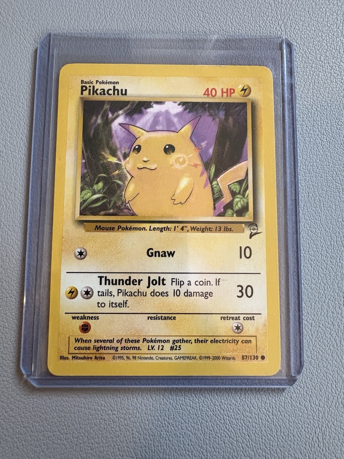 Pikachu 87/130 Pokemon Card Base Set 2 Common 40 HP Lightly Played C30