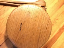 Vintage Hand Carved Teak Wood Salad Mixing Bowl Fruit Bowl