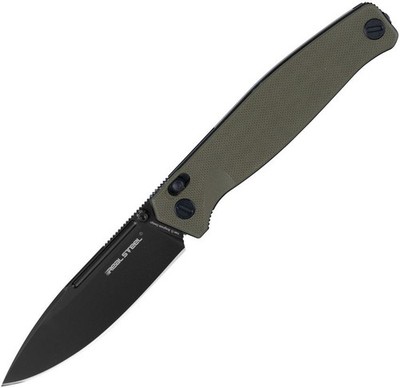 Real Steel Huginn Slide Lock Folding Knife VG-10 OD Green G10
