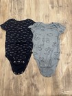 2 Pack Carters Baby Bodysuits 18 Month Cute Print Cotton Blue Short Sleeve — photo 1