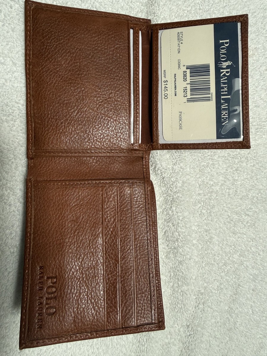 ®️ Ralph Lauren Pebbled Leather Bifold Wallet Brown | eBay