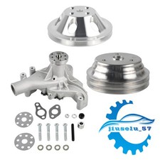Aluminum Long Water Pump 12 Groove Crankshaft Pulley Kit For Sb Chevy 350 400