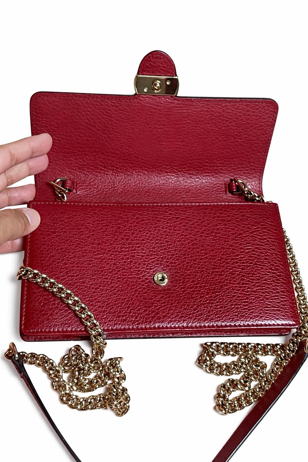 Authentic Red Gucci Interlocking Wallet On Chain … - image 6