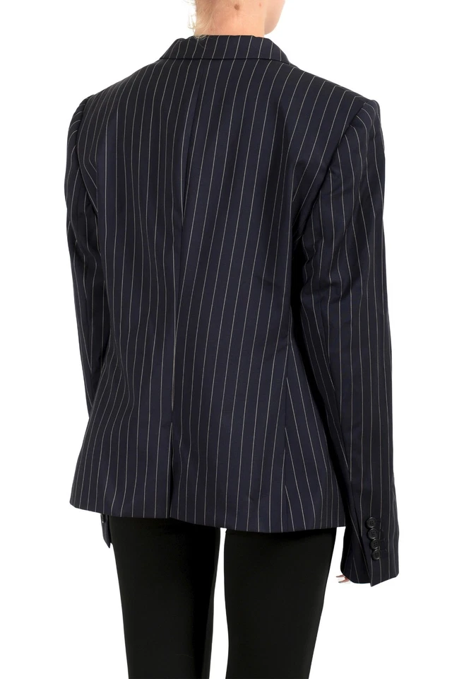 Blazer Hugo Boss Para Mujer "Jaxtina2" Lana Rayas Un Botón EE. UU. 16 IT 52 Foto 3 de 4