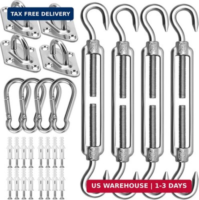 Sun Shade Sail Hardware Kit 6 Inch for Rectangle & Triangle Shade Sail Install,