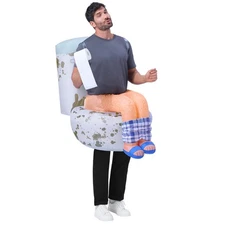 Adults Inflatable Costumes, Sitting on a Toilet Inflatable Costume, Funny Blo...