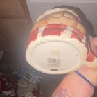 Figural Bear Ceramic Mug Christmas Decorated Red White Blue Painted — photo 3