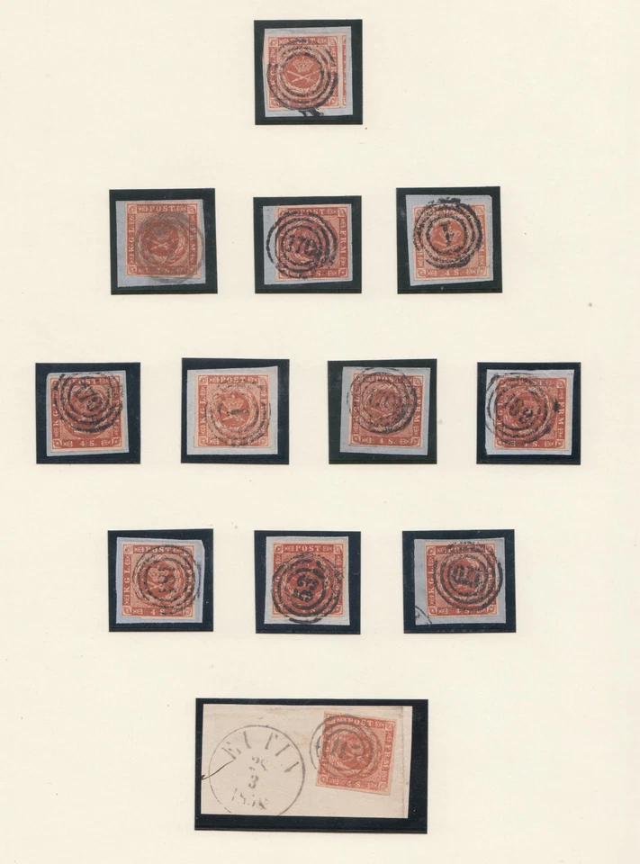 DENMARK 1851-1862 FANTASTIC COLLECTION 73 CLASSIC STAMPS - ONLY LUXUS QUALITY !! - Bild 4 von 4