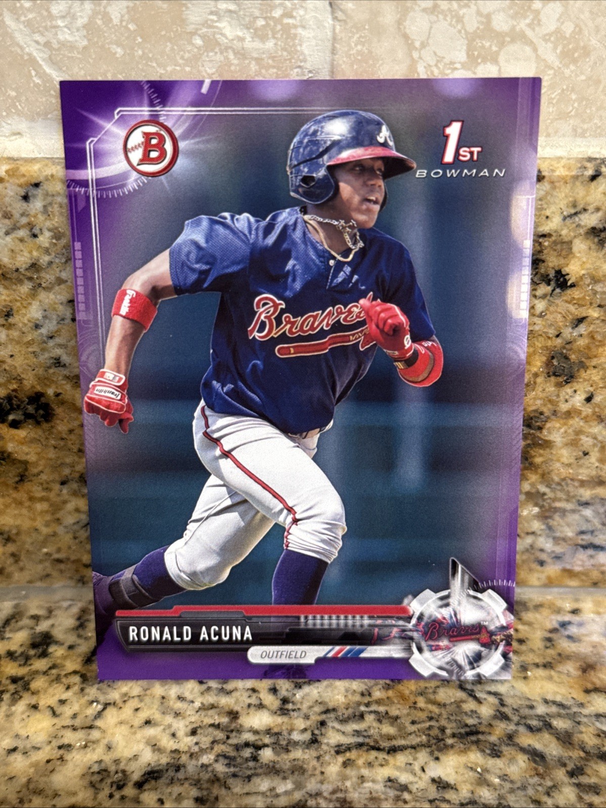 2017 Bowman #BP127 Ronald Acuna Prospects Purple #/250. 💎 Mint