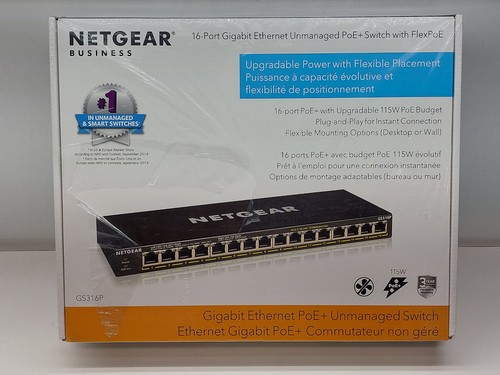 Netgear 16-Port Gigabit Ethernet Unmanaged PoE+ Switch with FlexPoE GS316P - 第 2/6 張圖片