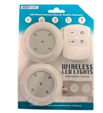 2 Wireless LED Lights With Remote Control  Motion Sensor Runs Off Of Batteries
