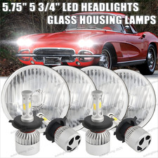For Chevy Corvette 62-82 Dot 5.75 5-34 Inch Led Round Headlights Hilo Beam