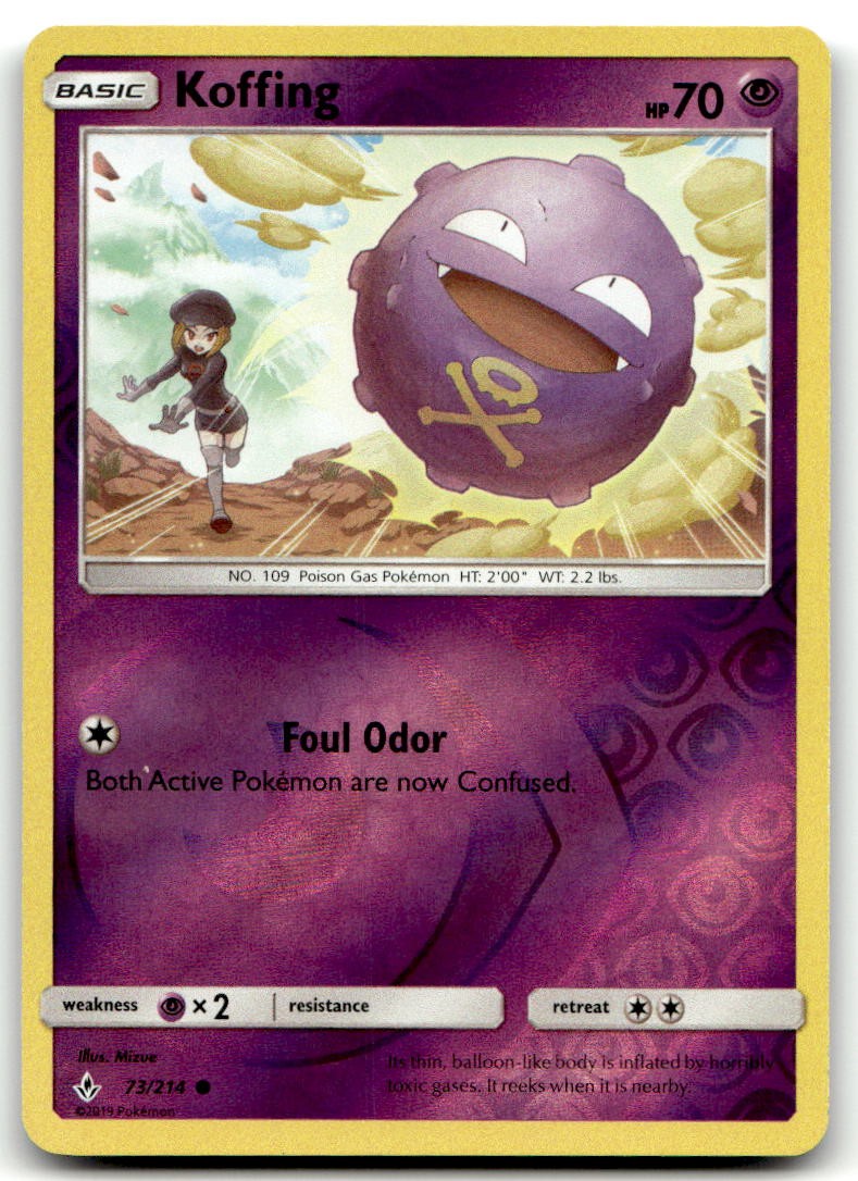 Koffing Reverse Holo Common SM - Unbroken Bonds 73/214 NM