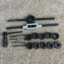 Tap Die Set 18pc.Good Condition Tungsten Steel