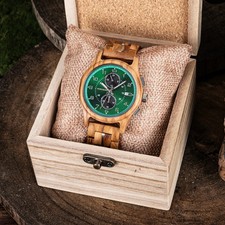 Luxus Holzuhr Holz Armbanduhr Herren Männeruhr Geschenk Chronograph Holzbox …