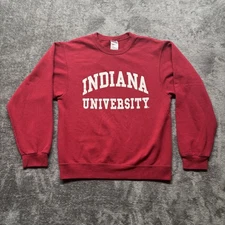 Indiana Hoosiers Sweatshirt Adult Small Red Long Sleeve Crewneck College NCAA