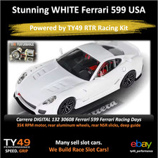 Upgraded Carrera 132 WHITE 30608 Ferrari 599 Racing Days with Racing Kit RTR
