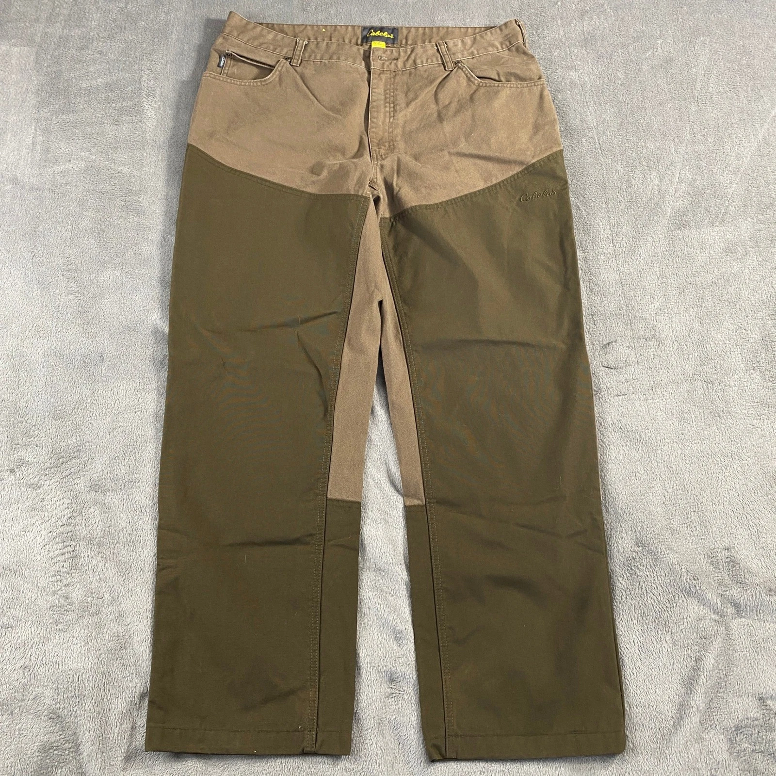 Cabelas Hunting Pants Men 38x32 Brown Roughneck Upland Cotton Canvas Reinforced