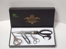 Professional Scissors Sewing Tailor Set of 4 Misc Sizes Incl Stork & U Shp *READ