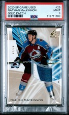 2020 SP Game Used Nathan Mackinnon #25 Gold Patch 02/10 PSA 9