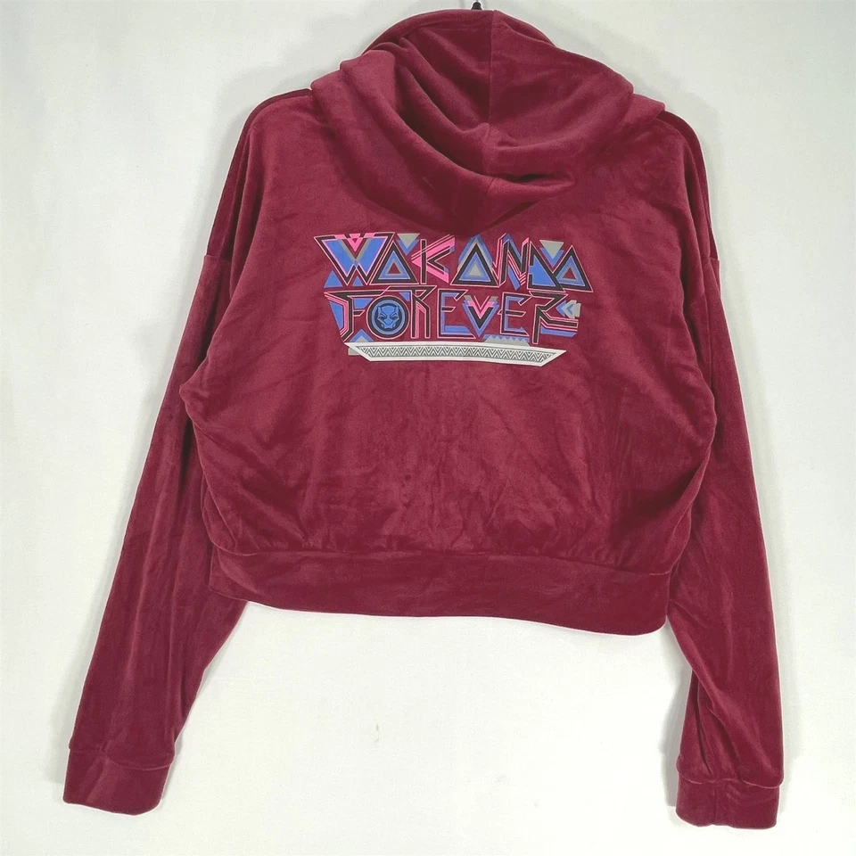 Sudadera con capucha para mujer Marvel Black Panther mediana Wakanda Forever Berry Red Foto 2 de 4