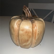 Wood Pumpkin Figurine Seasonal Thanksgiving D...